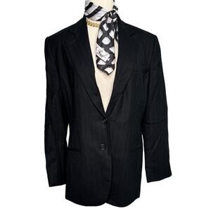 Lauren Ralph Lauren vintage 90s 100% wool pinstriped blazer jacket size M 10/12